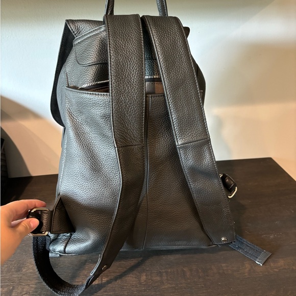 Women’s Ameri Leather Black Leather Backpack Purse - Picture 8 of 11